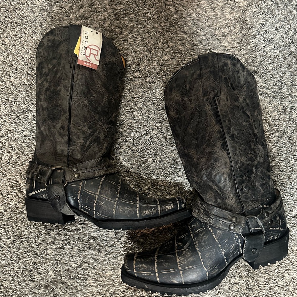 Roper Men's Black Cowboy Boots